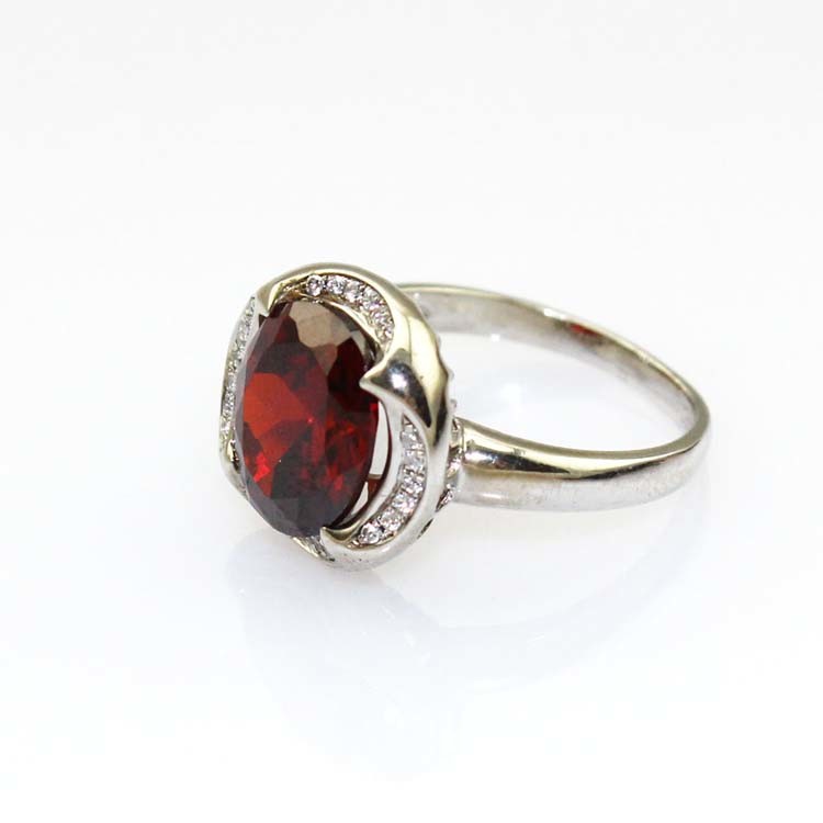 Rose Gold Plated 925 Silver Jewelry 9mmx11mm Pink Cubic Zircon Ring(F50)