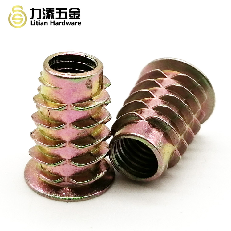 Zinc Alloy Metal Thread Inserts For Wood Lock Nut M3 M4 M5 M6 M8