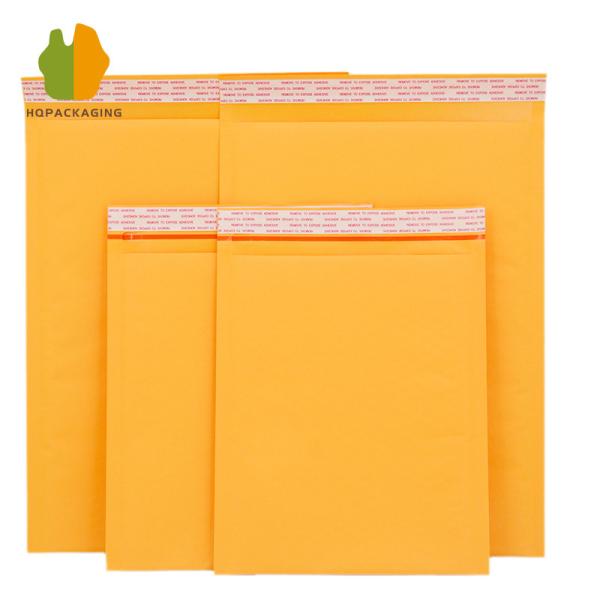 Yellow Kraft Paper Bubble Bag 155g Co-Extruded Bubble Shockproof Protection