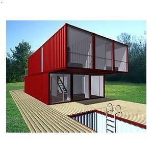 Quality Vacation Prefabricated Container House , Red Color Shipping Container Buildings wholesale