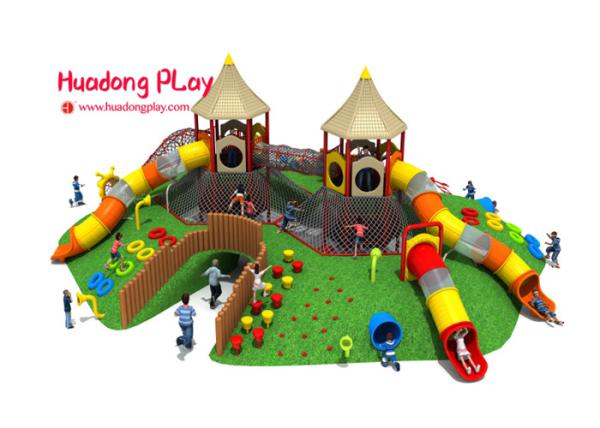 Economic Children'S Playground Climbing Equipment With Big Slide Tube 1670*1350