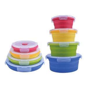 Quality OEM Microwavable Collapsible Silicone Bento Box With Airtight Lid wholesale