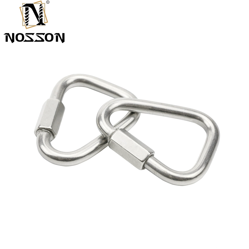 3/8 Inch Quick Link Carabiners Highly Polished Stainless Steel Oval Locking Carabiners Heavy Duty Chain Link Connector