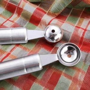 Quality Home Kitchen Dual-End Stainless Steel Watermelon Ball Spoon with Carving Knife Metal Fruit Decoration Utensil wholesale