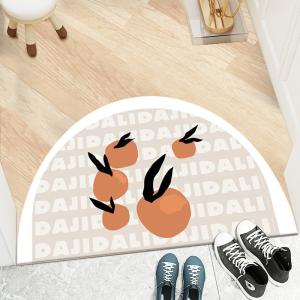Quality Cartoon Flower Polyester Fiber Floor Carpet Rug Half Circular wholesale