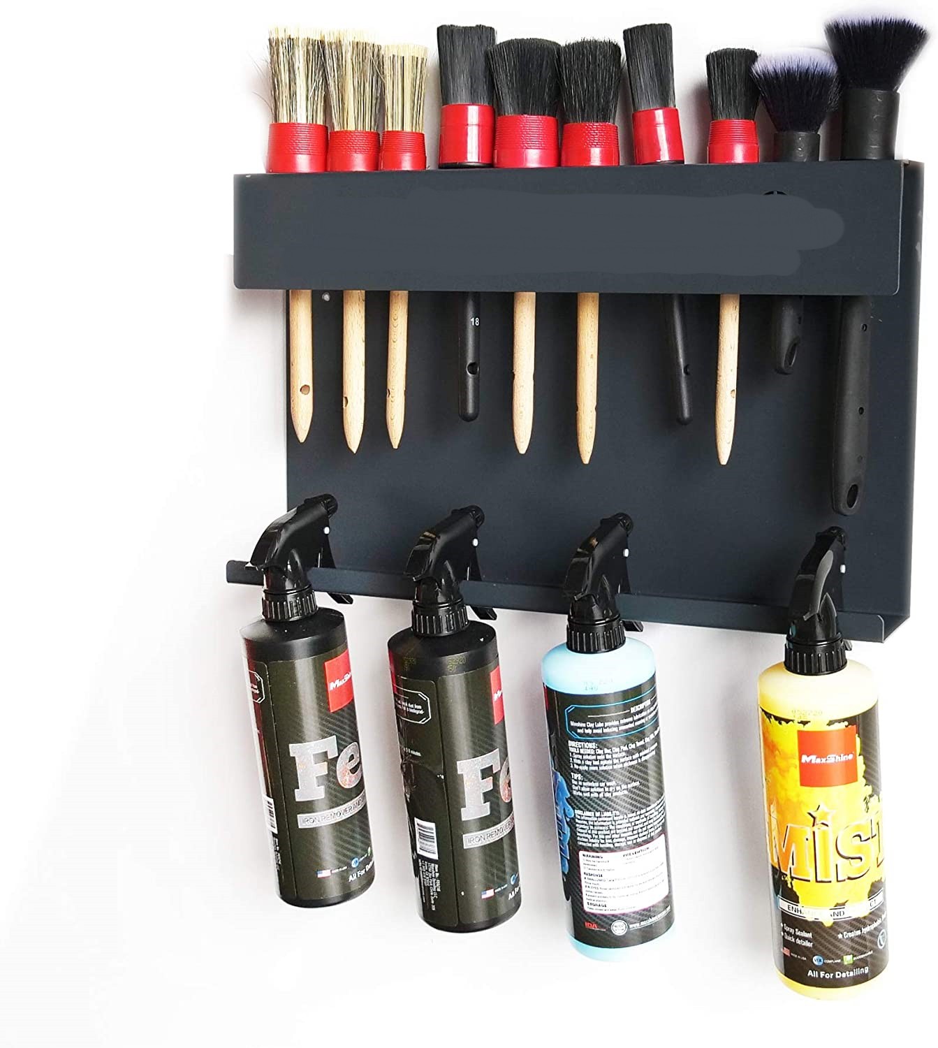 Maximize Your Garage Space with this Detail Brush Holder Featuring 6 Sturdy Hooks