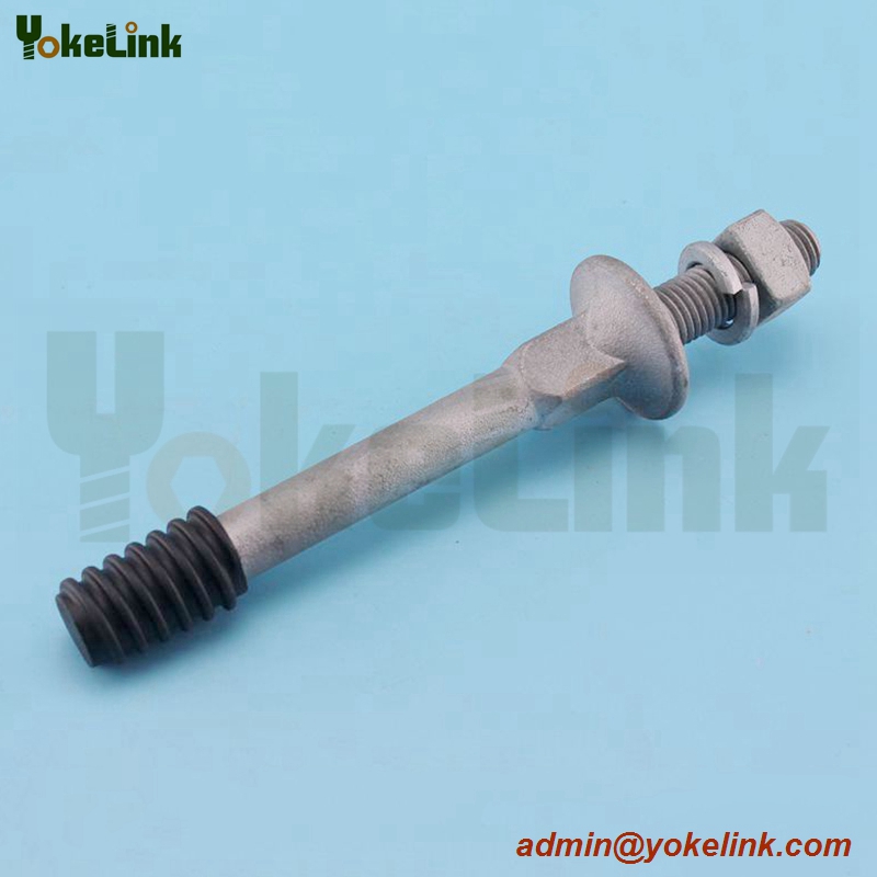 Insulator pin with nylon head for pole line hardware hot dip galvanized