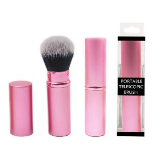Quality Pink ISO9001 Nylon Retractable Makeup Brush 10.5*2.5cm wholesale