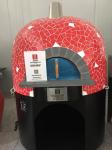 Round Lava Rock Wood Fire Italy Pizza Oven with Black or Red Ceramic Tiles
