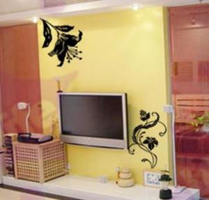 Quality Home Designer Classic PVC Black Flower Wall Sticker F067 wholesale