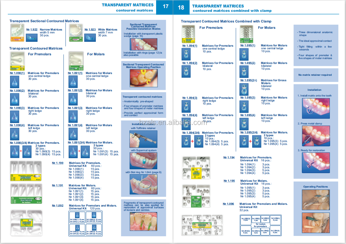 Manual Fixing Transparent Wedges Thin and Medium Wedge 2 Types No. 1.810 Kit 40 pcs. TOP BM for Dental Professionals