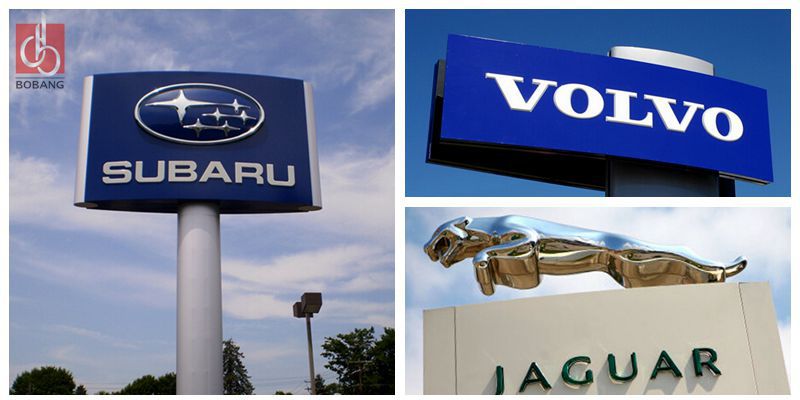 frontlit backlit lighting and side vacuum forming arcylic lighting car logo for 4s car shop