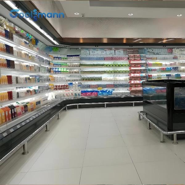 Air Merchandiser Open Display Chiller Fridge Cabinet Cooling Hollow Glass Side