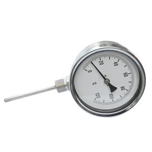 Quality 4'' 100MM SS Case Industrial Bimetal Thermometer 1/2 NPT Bimetal Strip Thermometer wholesale