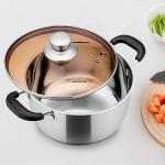 Direct Selling Restaurant Mirror Polished Cooking Soup Serving Pot Stainless