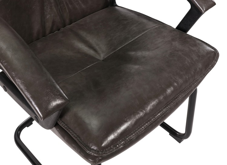 Executive Ergonomic Leather Office Swivel Chairs Brown Functional Fixed Armrest BIFMA