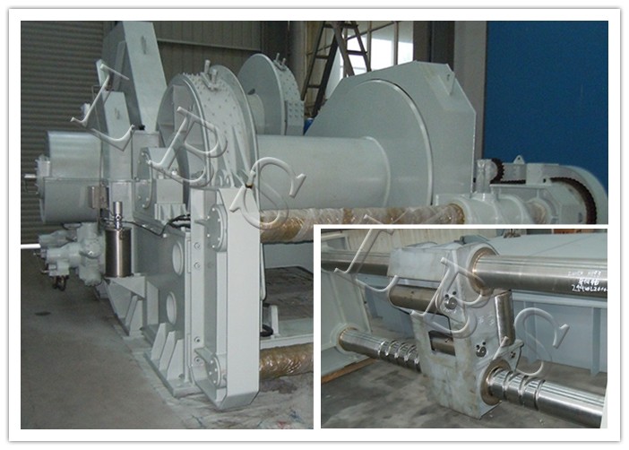 50 Ton Hydraulic Crane Winch Signle / Double Drum For Marine Cargo Ship Boat Vessel