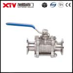 US Xtv Industrial PTFE Lined Clamp Sanitary Stainless Steel Floating Ball Valve