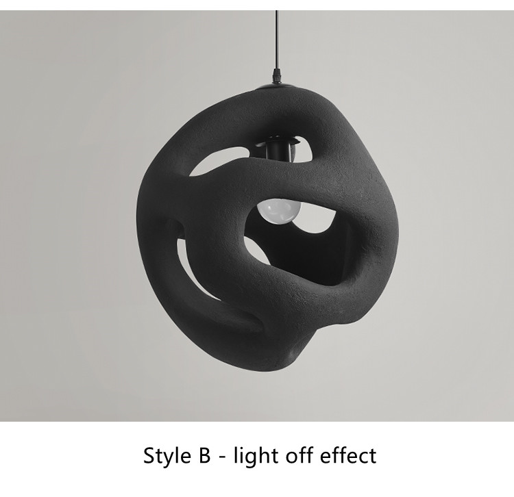 Nordic Handmade Wabi Sabi Restaurant LED Chandelier Japan Style Indoor Black Loft Hanging Light(WH-VP-172)