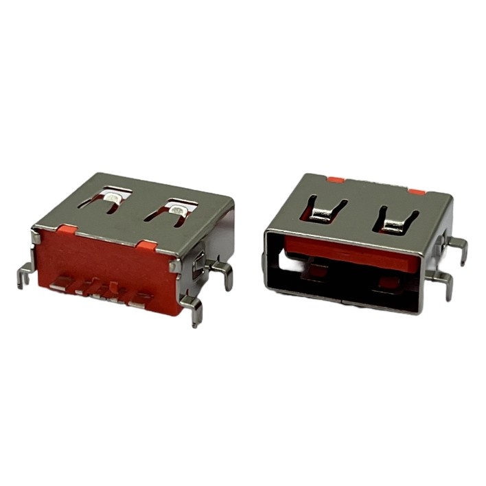 Orange USB Socket Connector Withstand Voltage AC500V High Performance