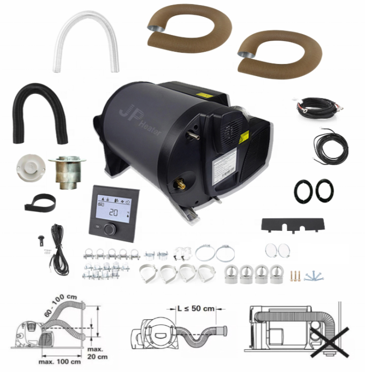 JP Heater 6KW 12V LPG Gas Combi 110V 220V Air and Water Heater