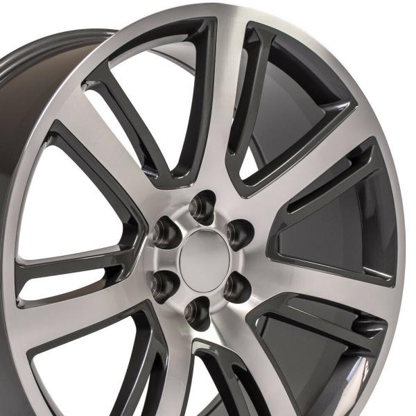 4738 Cadillac Escalade Replica Wheels 24x10 Truck Wheels Fits Gunmetal Mach'D