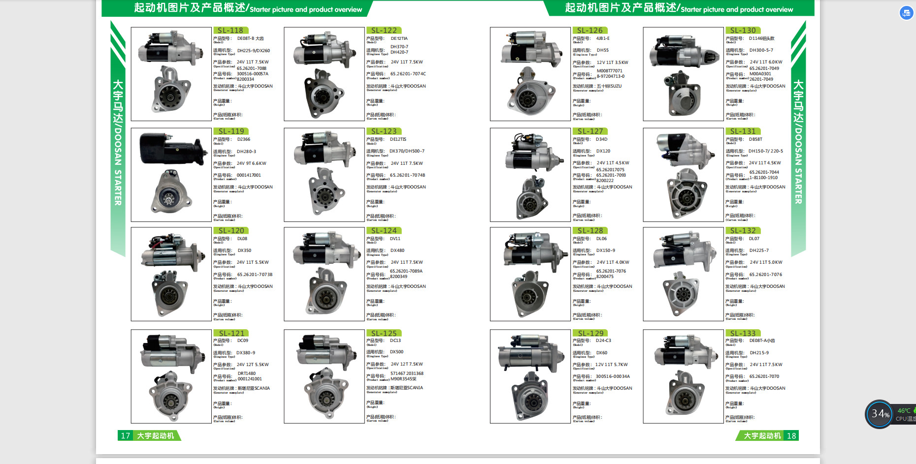 Carter Motor 24V 13T 8.0KW DZ100471 DZ101560 RE506826 RE515895 RE522852 2674624 2886976 3303123 4280001950 DSN2073