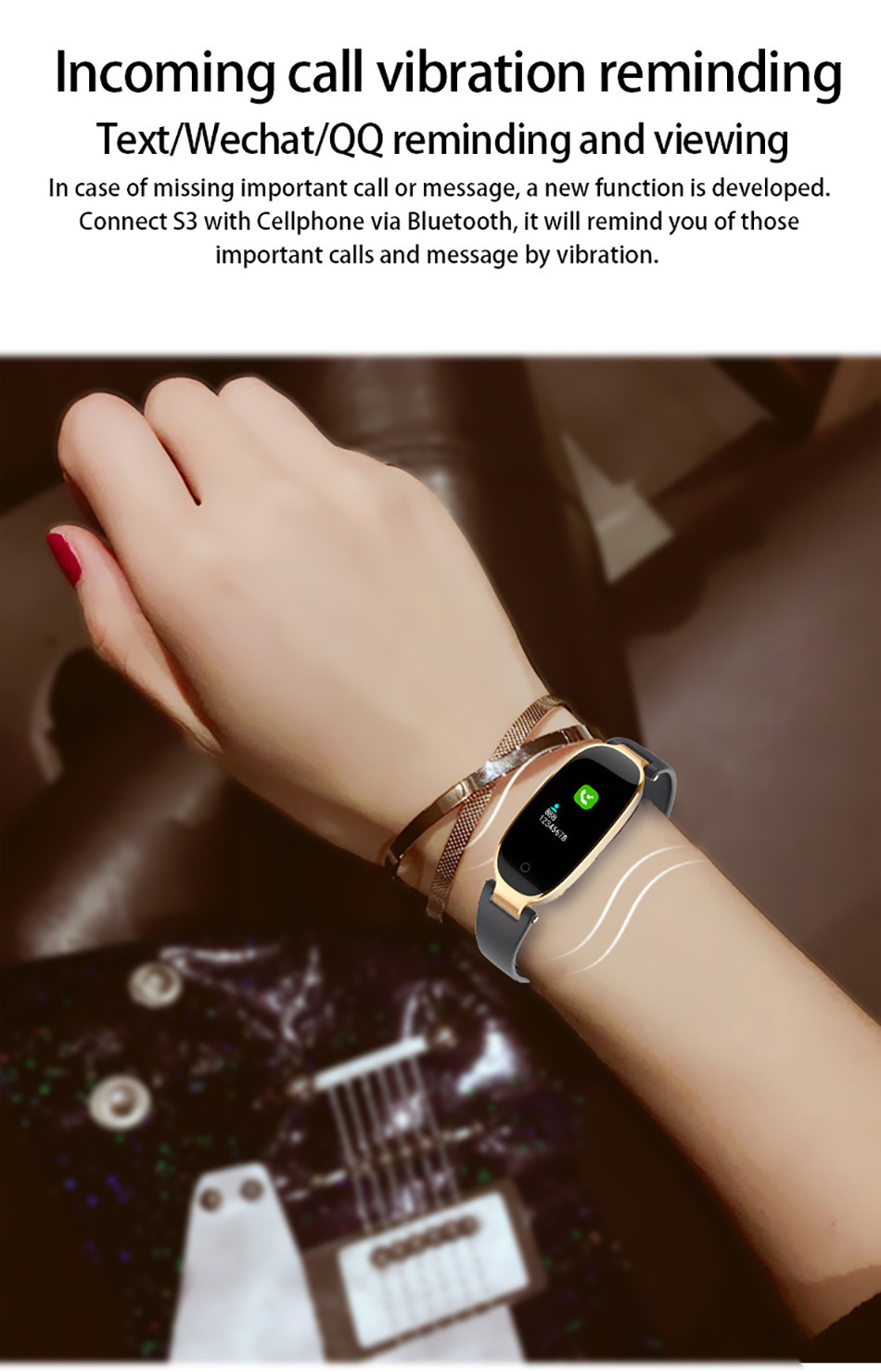 80*160 Women Sleep Cycle Smart Watch , TFT Full Touch Smart Bracelet