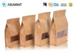 Snacks Square Bottom Flexible 120mic Kraft Paper Zipper Bags
