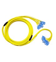 Outdoor Pre Terminated Fiber Optic Cable LC E2000 APC With Pulling Sock