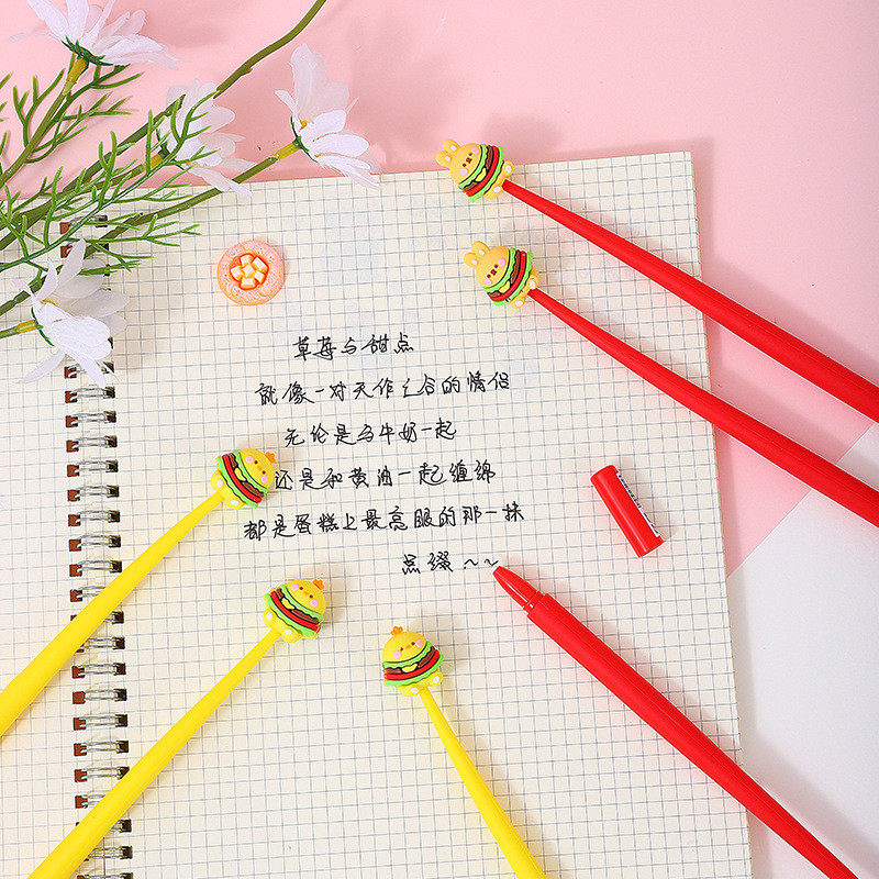 Cute Kawaii Pen Accessories For Girl Animal Fruit Shaped Stress Relief Supplies Gel Ink Pens With Replacement Refills For Kids Students School Office