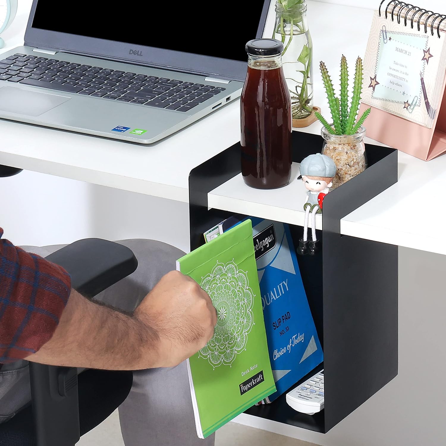 40cm 43cm 45cm 50cm Office Desk Hanging Under Table Book Rack for Customized Storage