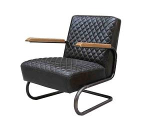 Quality Metal Base Wood Arm Rustic Vintage Antique Retro Leather Sofa wholesale