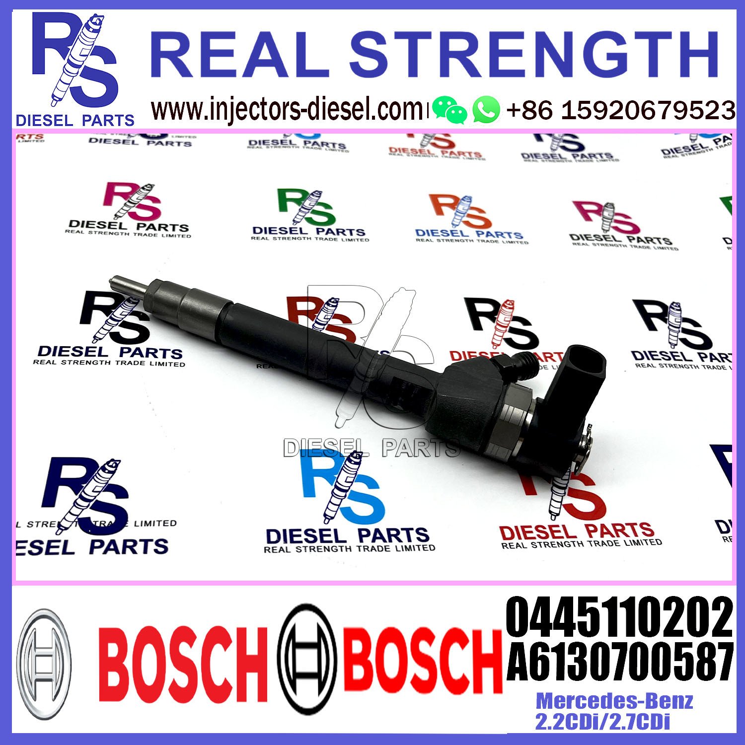 Diesel Fuel Common Rail Injector 0445110202 0445110035 0445110095 0445110096 For Mercedes-Benz 2.2CDi/2.7CDi Engine