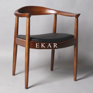 Quality Ash Wood Armchair Woven Leather Dining Funiture Modern Chair wholesale