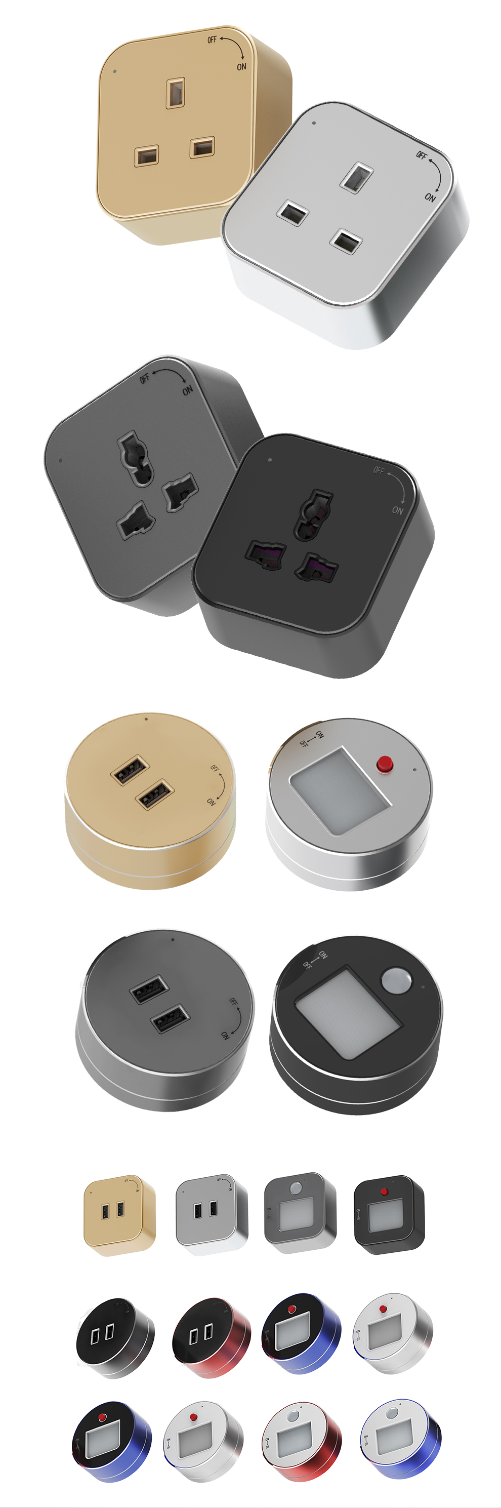 Wireless Cube Furniture Distribution Unit with USB Outlet CCC Certified Office Desktop Power Track System