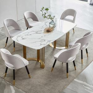 Quality SEDIA Marble Dining Table Chair Sets With Stainless Steel Legs wholesale