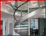 Spiral StaircaseVH11S Spiral Stainless Steel Stair Tread Beech Curved Glass
