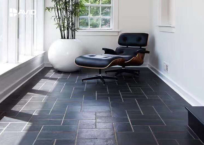 Grey Slate Paving Stones Floor Tiles For Outdoor Corridors / Basement