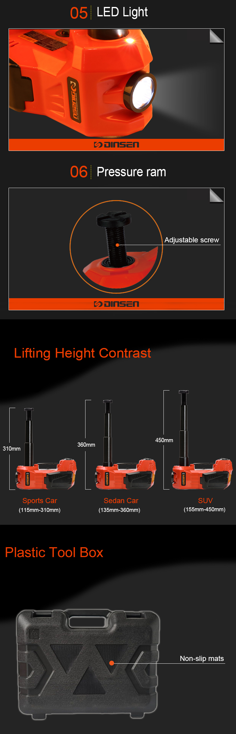 3 Ton 5 Ton Multifunctional Hydraulic Floor Jack With Air Compressor Black