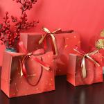 Offset Printing Custom Paper Gift Bags Gift Shopping Bag With Handle And Ribbon