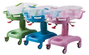 Quality Weighing ABS 980MM Infant Hospital Bed With Individual Brake wholesale