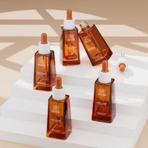 Quality Classic Trapezoid 30ml Oil Serum Dropper Bottles For Skincare Packaging wholesale