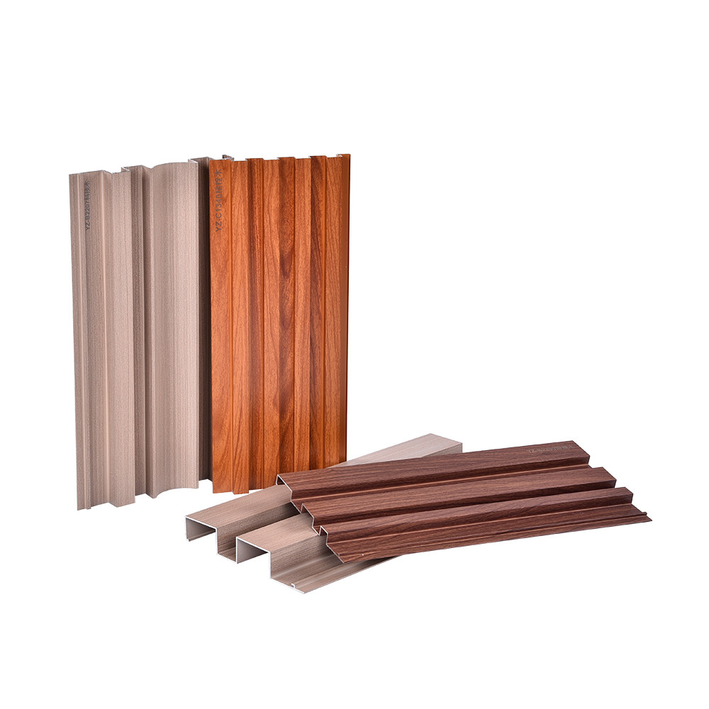 Waterproof Aluminum Profiles Wooden Grain Great Wall Panel For Wall Decoration