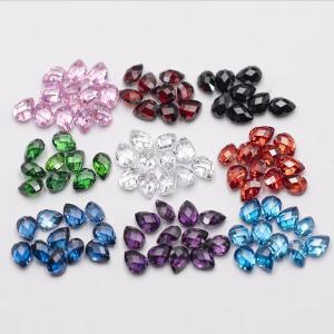 Quality Pink Garnet Green White Orange Blue Gemstones Pear Shape Double Turtle Faceted Cubic Zirconia wholesale
