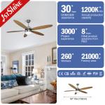 Dimmable 52 inch 3 Color LED Light Ceiling Fan Indoor Plywood Blade