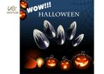 Simple Halloween OEM ODM DIY Fake Nails Glossy Stiletto Print