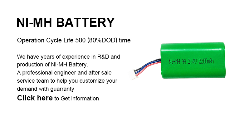 Custom Nickel Rechargeable Battery 2200mah 2.4v Nimh Battery Pack RoHS