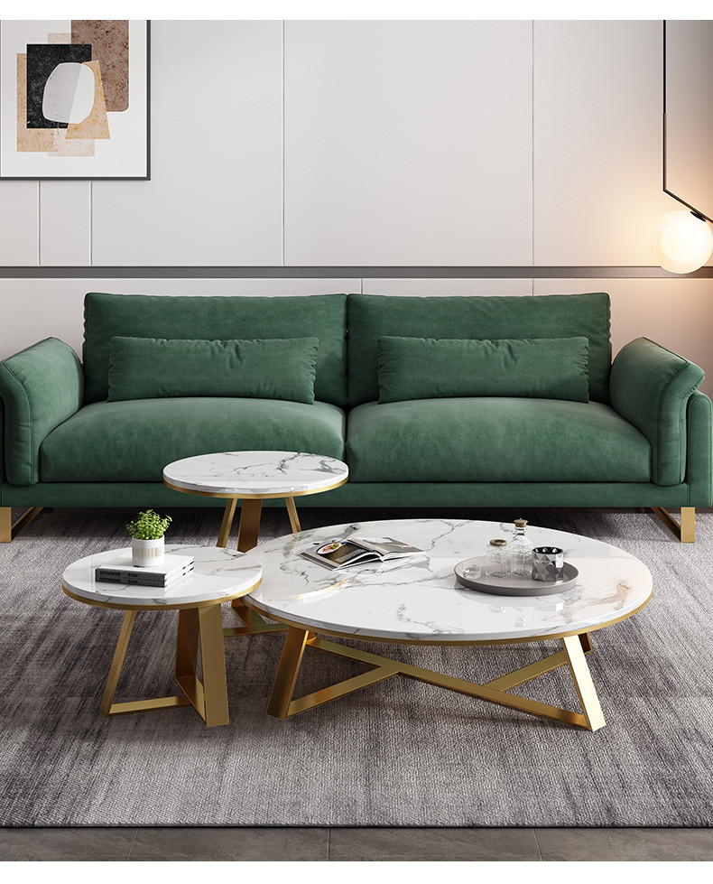 Stainless Steel Circular Tea Table Suitable For Medium-Sized Rooms