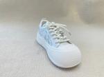 Heightening Sneakers PU White Leather Espadrilles With Pearl Flower